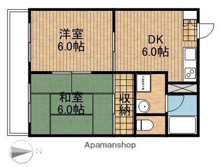 ハイツ久保(2DK/1階)の間取り写真