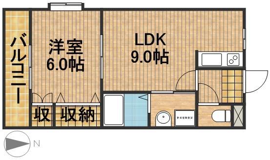 プリベール(1LDK/1階)の間取り写真