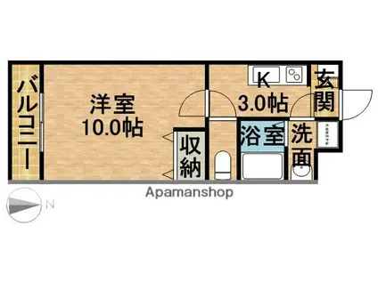 SINSIA高林(1K/4階)の間取り写真