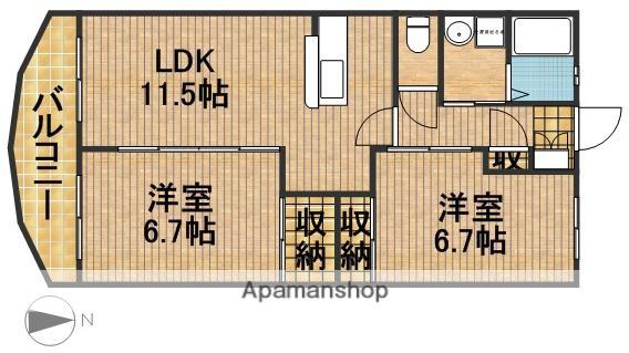 エスポワール(2LDK/1階)の間取り写真
