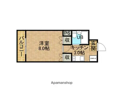 グローリー尚徳(1K/3階)の間取り写真