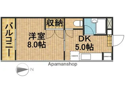 エステートミューズ(1DK/3階)の間取り写真