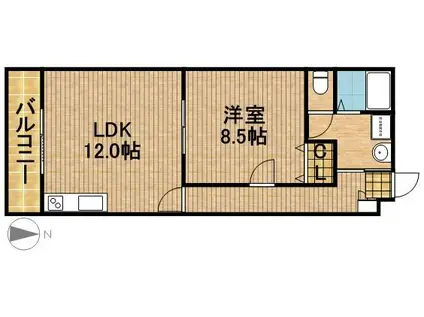 フォンテーヌ(1LDK/1階)の間取り写真
