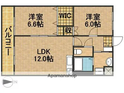 ブライトリー半田山(2LDK/3階)の間取り写真