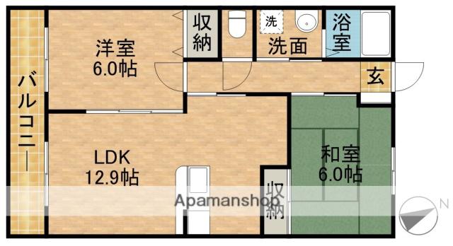 プレステージYAMAMOTO(2LDK/2階)の間取り写真