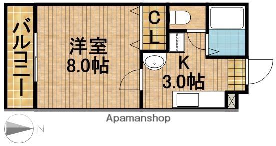 モデスティ(1K/3階)の間取り写真