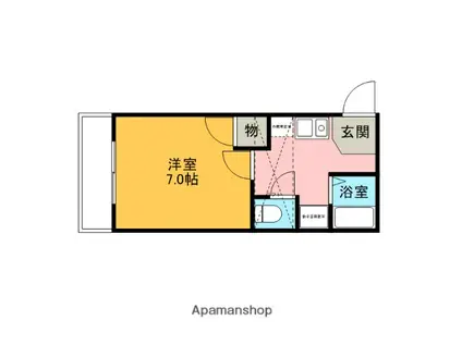 ピュアコートⅡ(1K/2階)の間取り写真