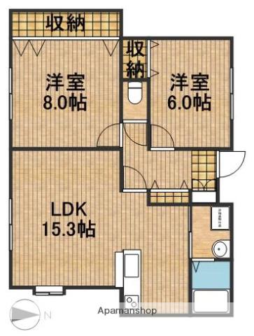 アンダンテ(2LDK/1階)の間取り写真