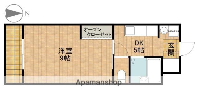 アネックス篠ケ瀬Ⅰ(1DK/4階)の間取り写真