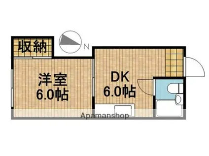 東屋ハイツ(1K/1階)の間取り写真