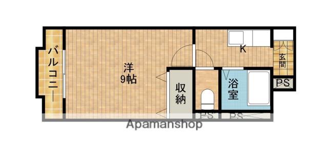 サンセゾンノーブル(1K/2階)の間取り写真