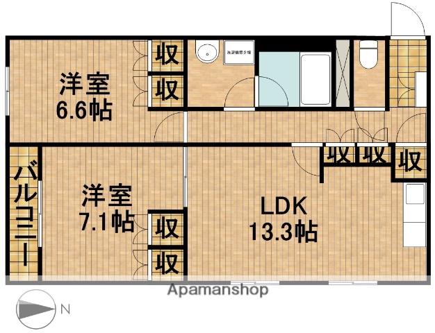 サウスガーデン砂山(2LDK/2階)の間取り写真