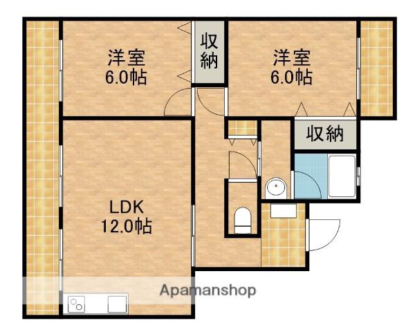パラシオンマルク(2LDK/3階)の間取り写真