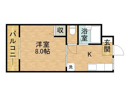 パンダハウス(1DK/1階)の間取り写真