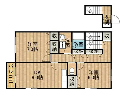FORMOSAⅡ(2DK/2階)の間取り写真