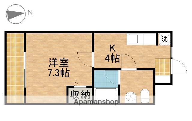 ドミール江西(1K/2階)の間取り写真