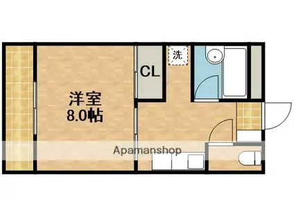 エスプリエール(1K/1階)の間取り写真