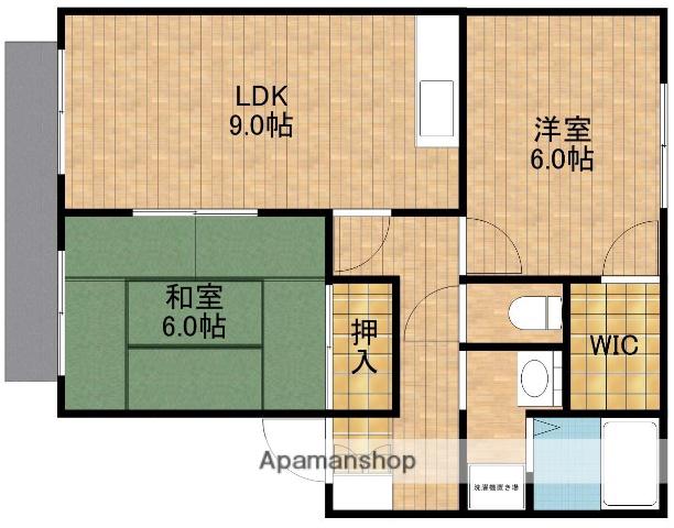 ブライティ浅間(2LDK/1階)の間取り写真
