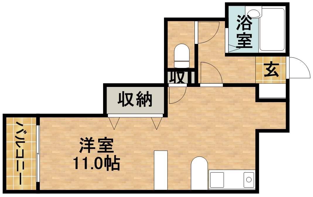 サンパレス21萩丘西(ワンルーム/2階)の間取り写真