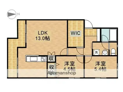 ハイクレストサンシャインⅠ(2LDK/1階)の間取り写真