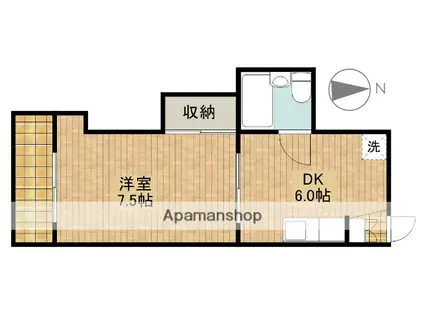 カーサ立石(1DK/3階)の間取り写真