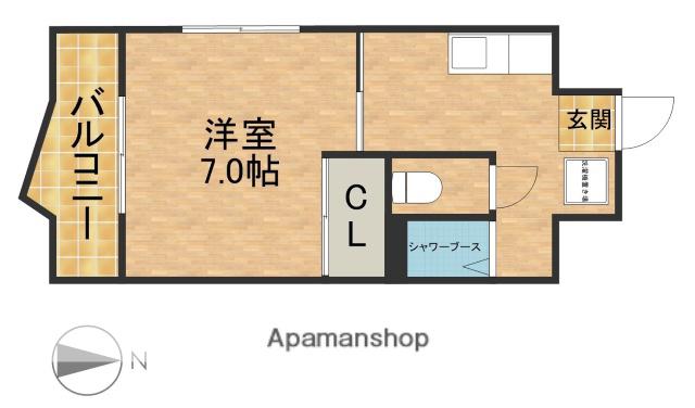 TJハイツ住吉(1K/2階)の間取り写真