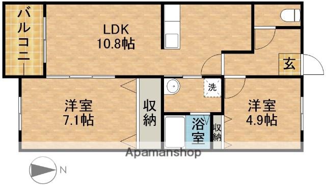 GARDEN昴(2LDK/2階)の間取り写真