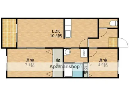 GARDEN昴(2LDK/4階)の間取り写真