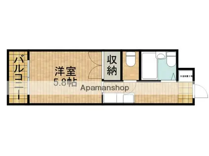 アルファビル(1K/3階)の間取り写真