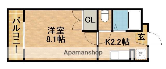 あぷと文丘(1K/2階)の間取り写真