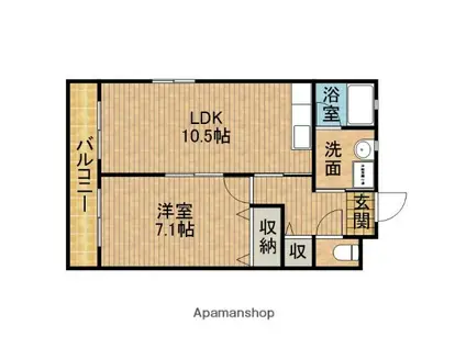パミドール櫻井(1LDK/2階)の間取り写真