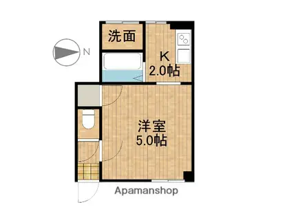 マヌハイツ(1K/3階)の間取り写真
