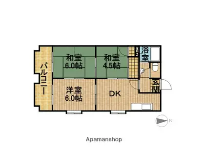 スカイロイヤル12(3DK/3階)の間取り写真