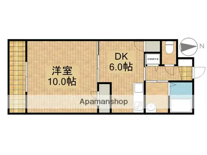 セントラルヒルズA(1DK/2階)の間取り写真