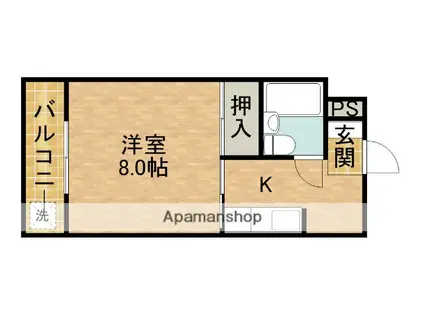 カレッジハイツⅠ(1K/2階)の間取り写真