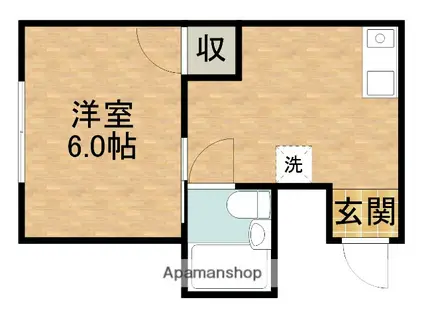 メゾン元魚(1K/2階)の間取り写真