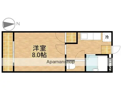 メルヴェーユA(1DK/3階)の間取り写真