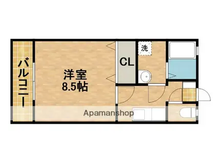 カーサコリーナ(1K/2階)の間取り写真