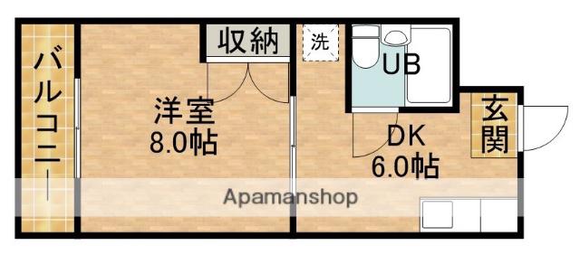 コーポいとうⅤ(1DK/1階)の間取り写真