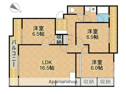 クレッセント佐鳴台(3LDK/2階)の間取り写真