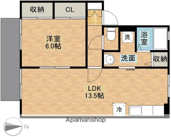 メルベーユC(1LDK/1階)の間取り写真