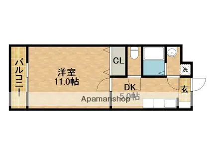 マスカットG(1DK/2階)の間取り写真