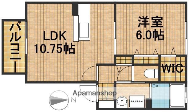 ラピスラズリー(1LDK/2階)の間取り写真
