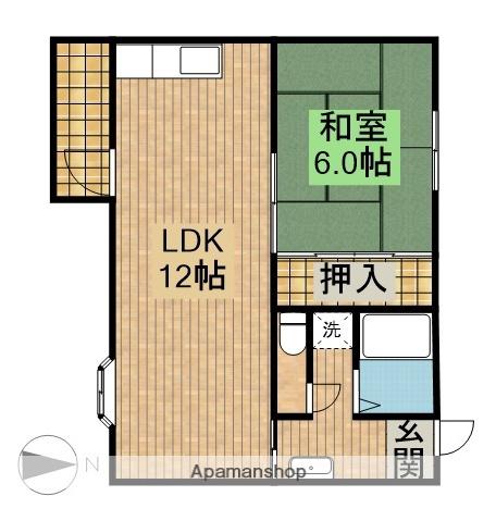 ハイツドリーム 東棟(1LDK/2階)の間取り写真