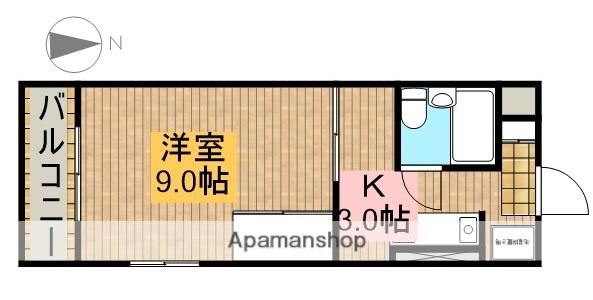 サンビレッジ(1K/2階)の間取り写真