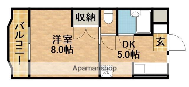 エスペランサ(1DK/3階)の間取り写真