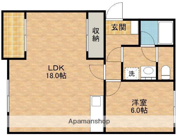 クレーバーマンション(1LDK/2階)の間取り写真