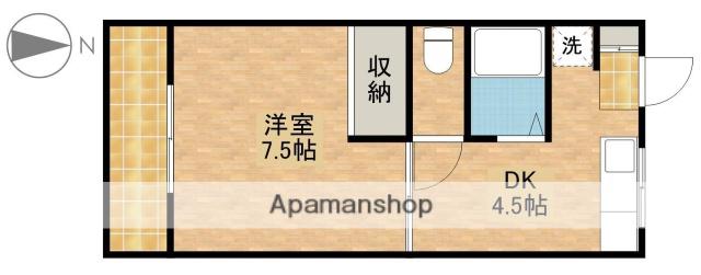 エマノンハイツⅠ(1DK/1階)の間取り写真