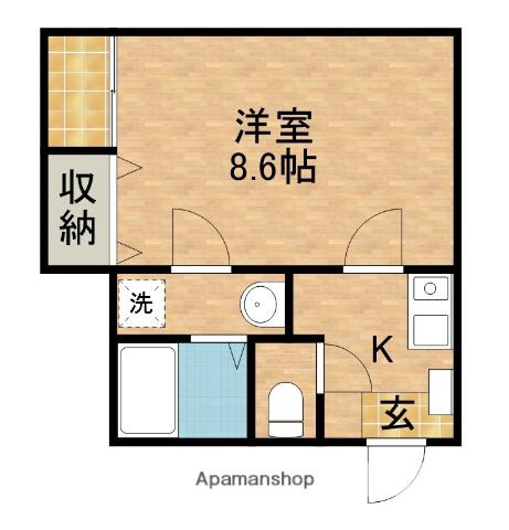 クレフラスト市野町(1K/2階)の間取り写真