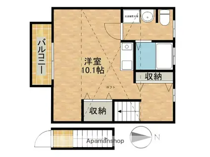 オイスターハウス(ワンルーム/2階)の間取り写真